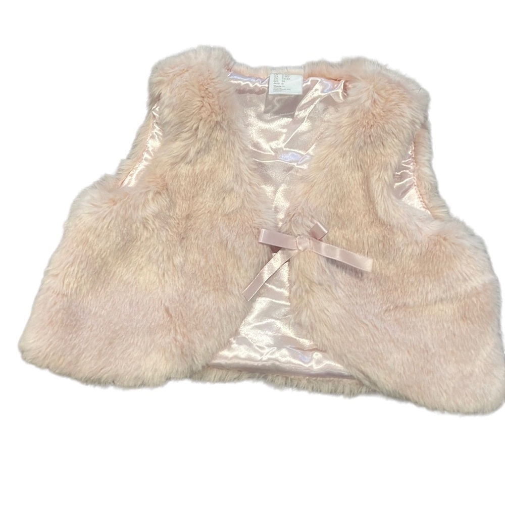 H&M pink fur vest